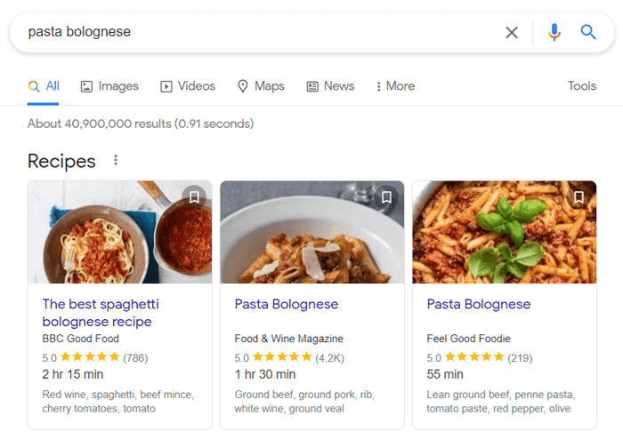 Receptek körhinta a Google-on