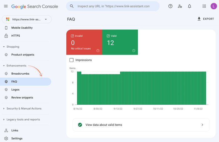 A strukturált adatok fejlesztéseinek nyomon követése a Google Search Console-ban