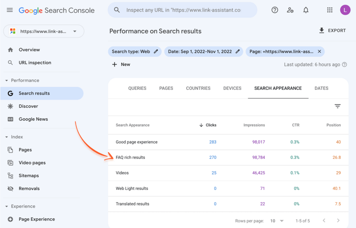 A strukturált adatok megjelenésének ellenőrzése a Google Search Console-ban